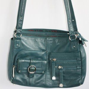 Teal Green Stone Mountain Leather purse Shoulder bag Rich deep Colour Autumn